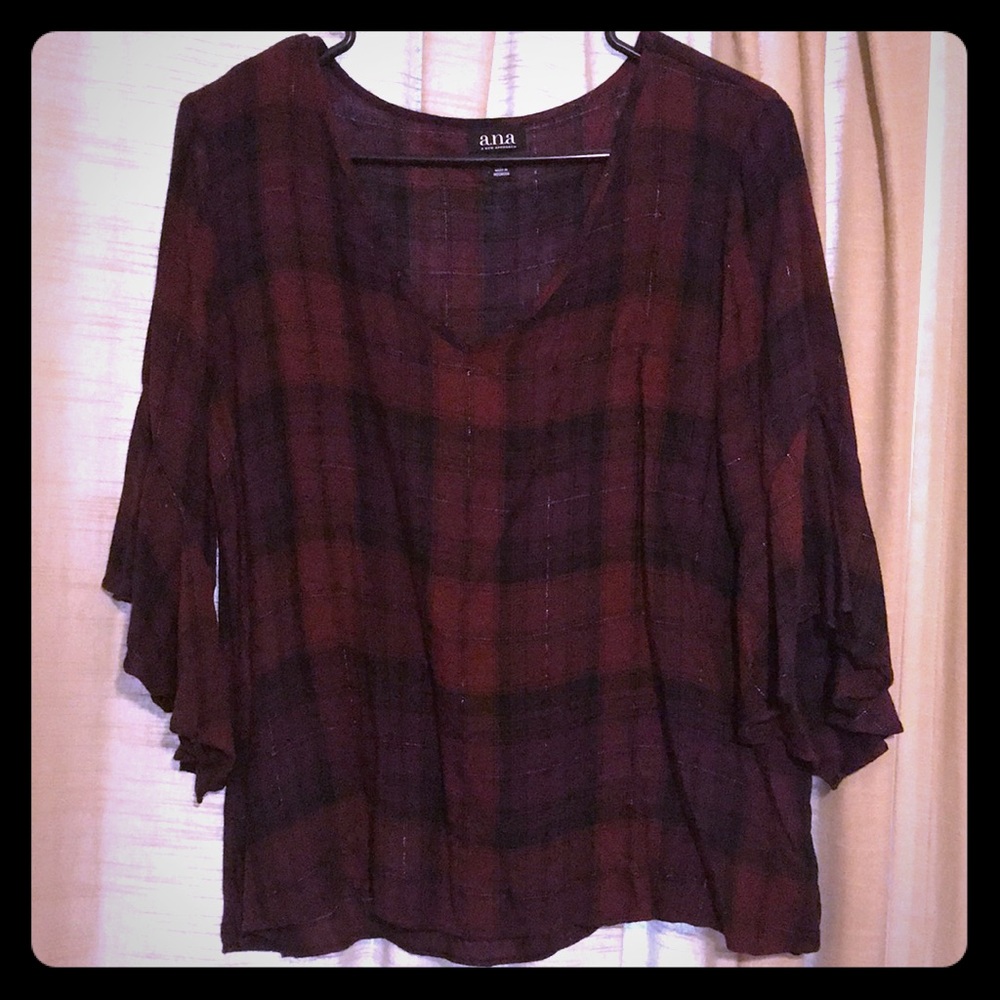 ANA plaid top—EUC